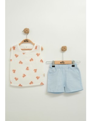 Mini Baray Ayıcıklı Müslin Şortlu Atleli Takım 2 Li Erkek