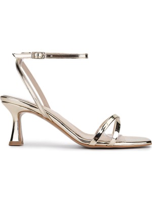 Tamer Tanca Kadın Vegan Altın Topuklu Ayakkabı 1131 220 Bn Ayk Y25 Dore Ayna