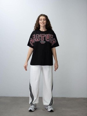 Kız Çocuk Future Baskılı Çizgili Oversize Eşofman Takım