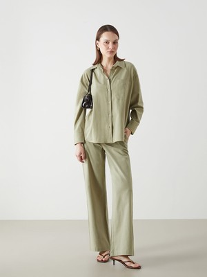 Lc Waikiki Yeni Sezon Standart Fit Duz Keten Karisimli Kadin Pantolon - S5I073Z8