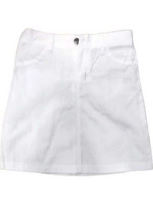 Kız Çocuk 23 Nisan 29 Ekim 10 Kasım Keten  Düğmeli Gösteri Etek