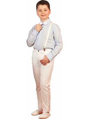 Dıgıl Kids Erkek Çocuk Beli Ayarlı Günlük Pantolon Keten Materyal Düz Renk Regular Kesim