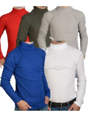 5 Li Kombin Boğazlı Balıkçı Yaka Kazak