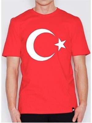 Unısex 23 Nisan 29 Ekim 10 Kasım 19 Mayıs Gösteri Kostüm Atatürk Baskılı Kırmızı Kısa Kol T-Shırt