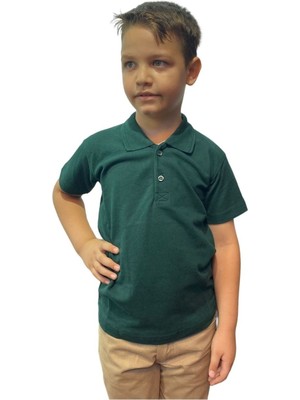 Unısex Çocuk Polo Yaka Kısa Kol Okul T-Shirt