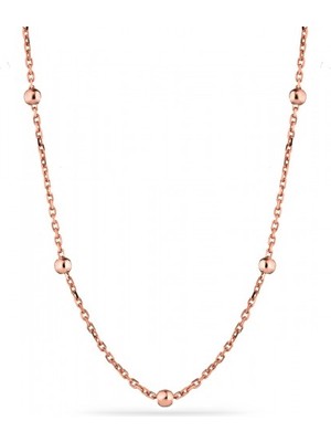 Rose Kaplama Top Detay Minimal Zincir Kolye