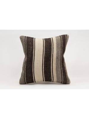 El Yapımı Kilimden Yapılmış Vintage Kırlent Kılıfı, Yün, 40X40CM