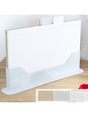 4 Parça Çoklu Kesme Tahtası Seti - Yatay Standlı Doğrama Tahtası Ekmek Sebze Et Kesim Panosu - Bej