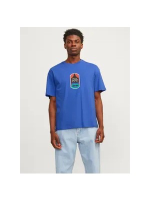 Jack & Jones Erkek Sırt Baskılı Oversize T-Shirt - 12256930