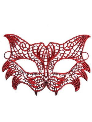 Kırmızı Dantel Masquerade Maskesi 8 No