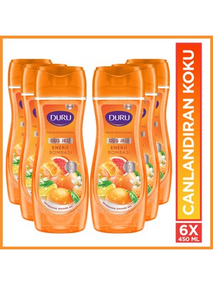 Duru Enerji Bombası Portakal Kokusuyla Duş Jeli 6x450 ml Ferahlatıcı Etki Sunuyor