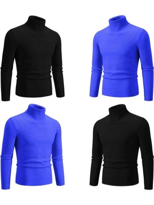 Unisex 4 Lü Kombin Balıkçı Yaka Kazak