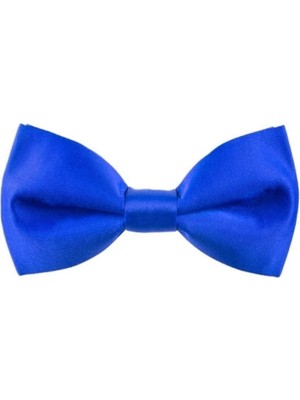 Dıgıl Kids Unisex Çocuk Lastikli Papyon Düz Desenli Günlük Kullanım İçin Mavi Saten