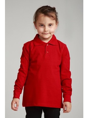 Okulca Kırmızı Unisex Polo Yaka Tişört Kısa Kollu Günlük Kullanım İçin  Türkiye Üretimi
