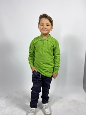 Uzun Kollu Polo Yaka Okul Tshirt