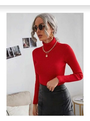 Unisex Açık Mavi Pamuklu Kumaş Balıkçı Yaka Kaşkorse Şardonlu Slimfit Boğazlı Kazak