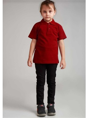 Unisex Polo Yaka Kısa Kol Okul T-Shırt
