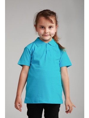 Unısex Çocuk Polo Yaka Kısa Kol Okul T-Shirt