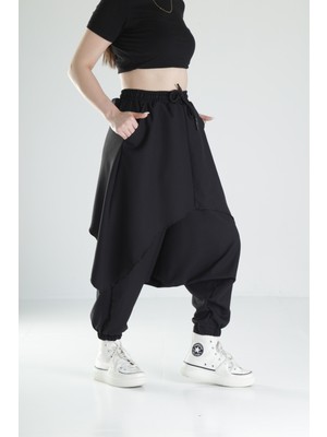 Cocopelli Kadın Siyah Oversize Şalvar Kesim Jogger Pantolon COC1479