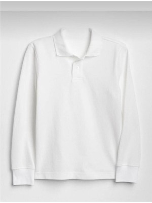 Kuraff Unisex Çocuk Uzun Kol Lakos Polo Yaka Okul Tişört