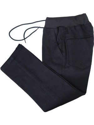 Valdo Spor Giyim Unisex Lacivert Lastikli Bel Ribanalı Çocuk Pantolonu Düz Desenli Orta Kalınlıkta Kumaş