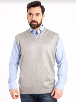 Erkek Gri V Yaka Hırka