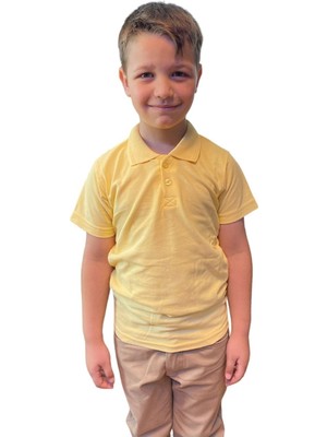 Unısex Çocuk Polo Yaka Kısa Kol Okul T-Shirt