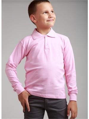 Unisex Çocuk Uzun Kol Polo Yaka Okul T-Shirt