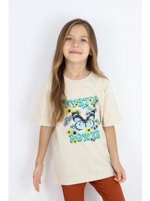 Mia Baby Basic Baskılı Kız Tişört 4-10 Yaş