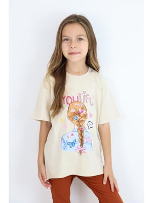 Mia Baby Basic Baskılı Kız Tişört 4-10 Yaş