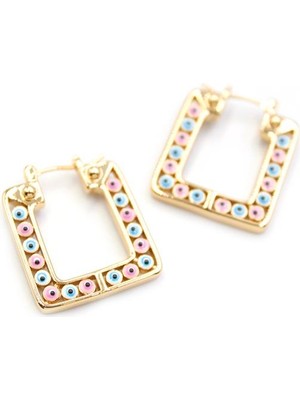 Kare Nazar Küpe - Altın