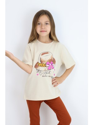 Mia Baby Basic Baskılı Kız Tişört 4-10 Yaş