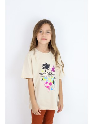 Mia Baby Basic Baskılı Kız Tişört 4-10 Yaş