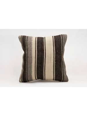 El Yapımı Kilimden Yapılmış Vintage Kırlent Kılıfı, Yün, 40X40CM