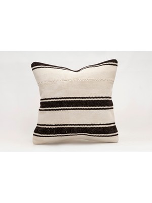 El Yapımı Kilimden Yapılmış Vintage Kırlent Kılıfı, Yün, 40X40CM