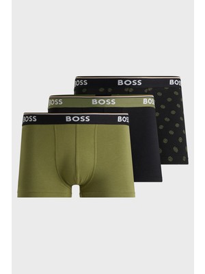 Boss Logolu Streç Pamuklu 3 Pack Boxer Erkek Boxer 50531701 990