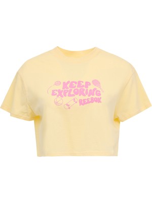 Reebok Check Crop Tee Sarı Kadın Kısa Kol T-Shirt