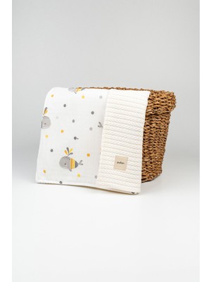 Pufien 90X115 Çok Desenli Çift Yönlü Müslin Pike Bebek Örtüsü, Örgü Bebek Örtü & Battaniye