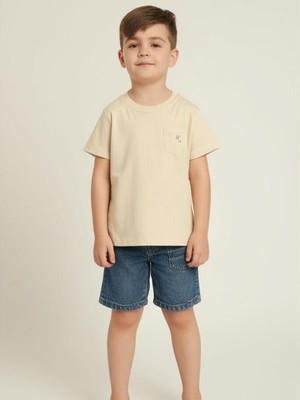 Breeze Erkek Bebek Cep Detaylı Basic T-Shirt