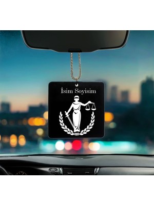 Adalet Terazisi Desenli Kişiye Özel Isimli Pleksi Dikiz Ayna Süsü