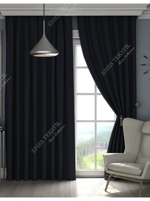 Siyah Blackout Karartma Işık Geçirmez Güneşlik Kalın Perde  (En x Boy - Pilesiz Tek Kanat)