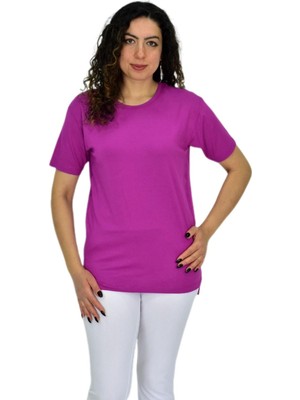 Kadın Yarım Kol Sıfıryaka Likralı Tişöt  BGL-ST04652