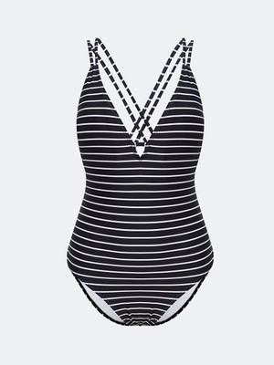 Lc Waikiki Yeni Sezon Cizgili Cikarilabilir Pedli Kadin Mayo - S5DP87Z8