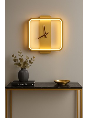 UltraNova 30x30 cm Metalik Kare Led Duvar Saati, Modern ve Şık Tasarım