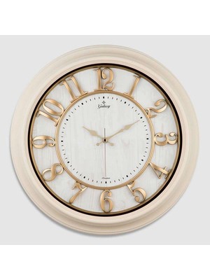 Duvar Saati Beyaz 46CM Kabartma Rakam Metal Akrep Saniye Akrilik Boya Abs Mineral Cam Zrnet