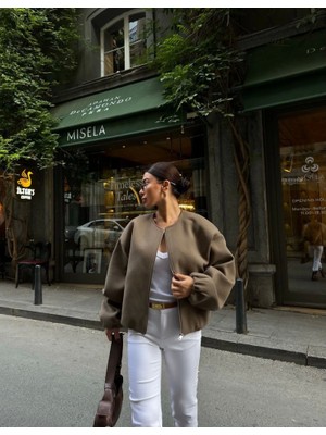 Arben Boutique Kaşe Kaşmir Fermuarlı Ceket - Haki