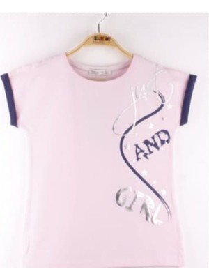 Toontoy Kız Çocuk Just And Girl Baskılı Kol Detaylı Tişört