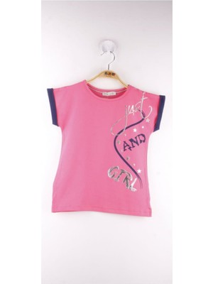 Toontoy Kız Çocuk Just And Girl Baskılı Kol Detaylı Tişört