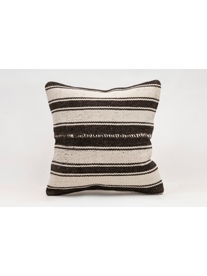 El Yapımı Kilimden Yapılmış Vintage Kırlent Kılıfı, Yün, 40X40 cm