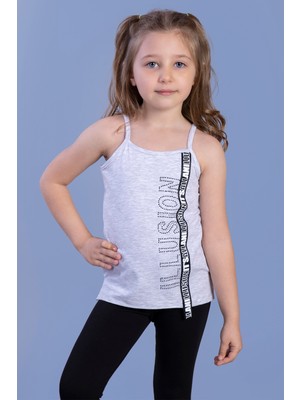 Toontoy Kız Çocuk Illusion Baskılı Şerit Aksesuarlı Atlet